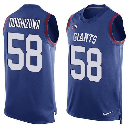  Giants #58 Owa Odighizuwa Royal Blue Team Color Men's Stitched NFL Limited Tank Top Jersey